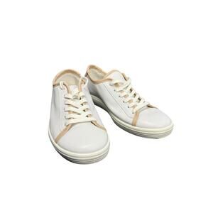 ECCO Soft 7 Piping Leather Sneakers White Beige Size EU 36 / US 5-5.5